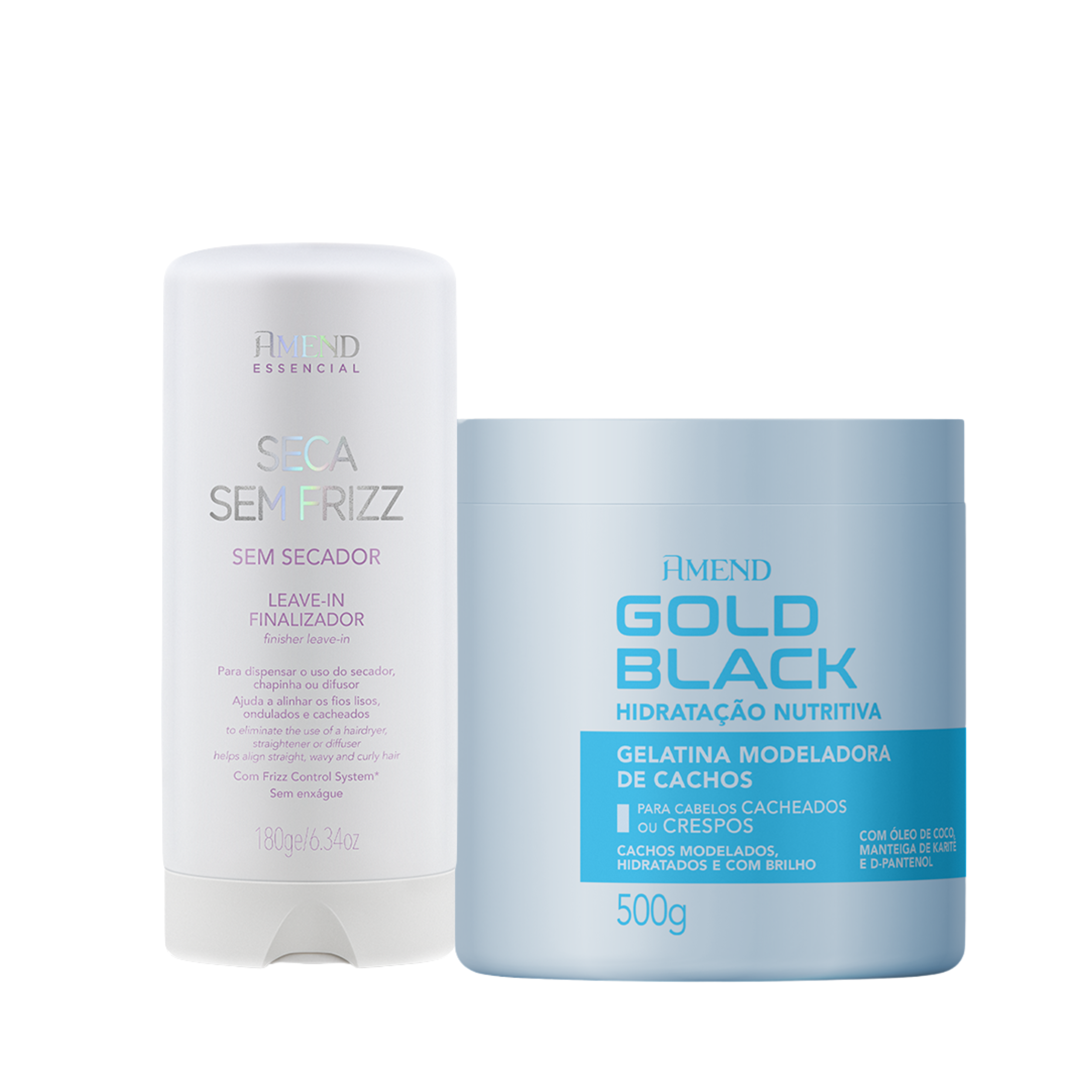 Kit Seca Sem Frizz e Gelatina Gold Black | 2 produtos